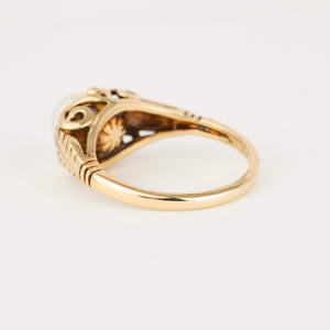 vintage gold pearl ring 