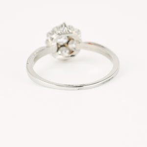 antique old mine cut diamond cluster engagement ring
