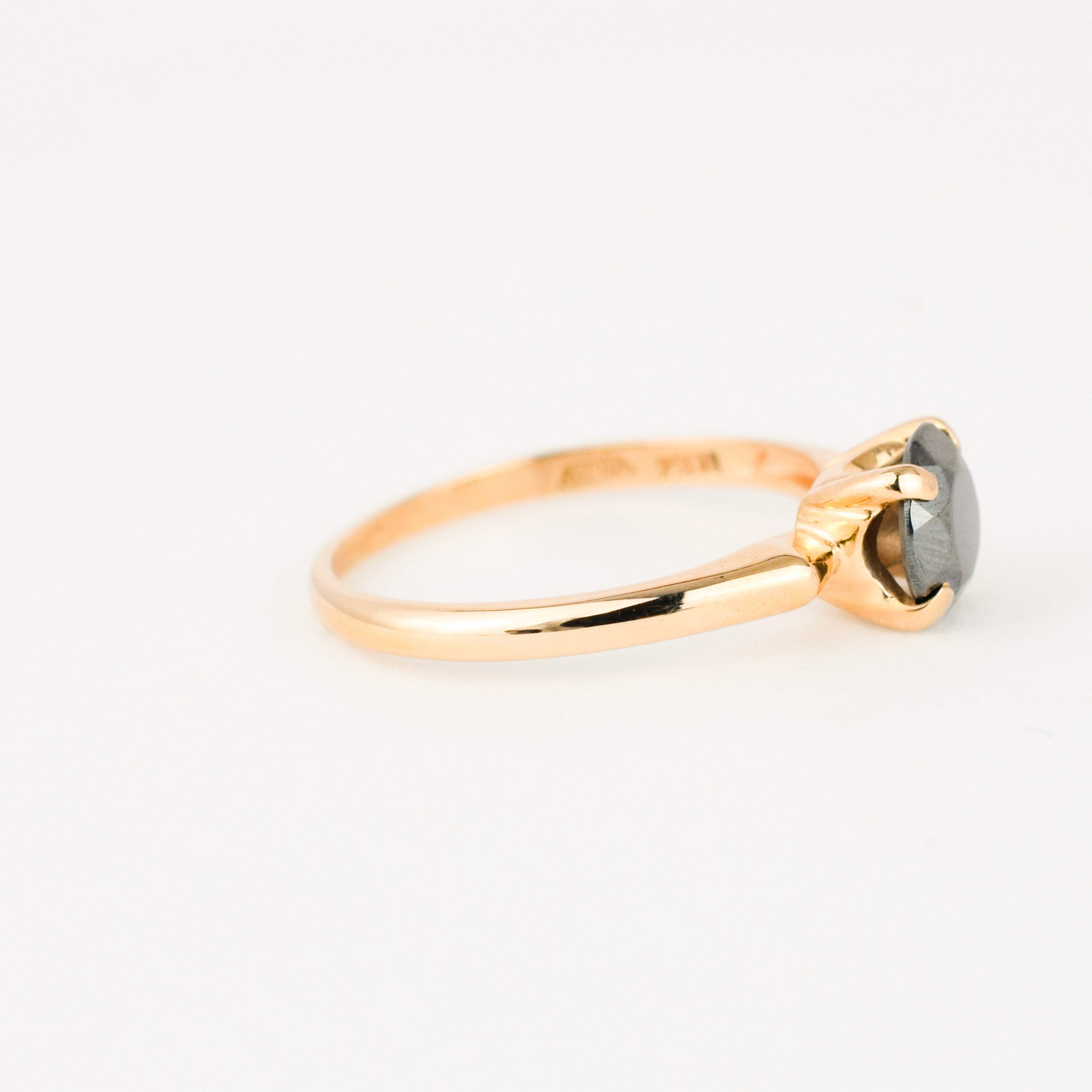 vintage gold hematite ring 