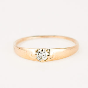 vintage gold solitaire diamond ring