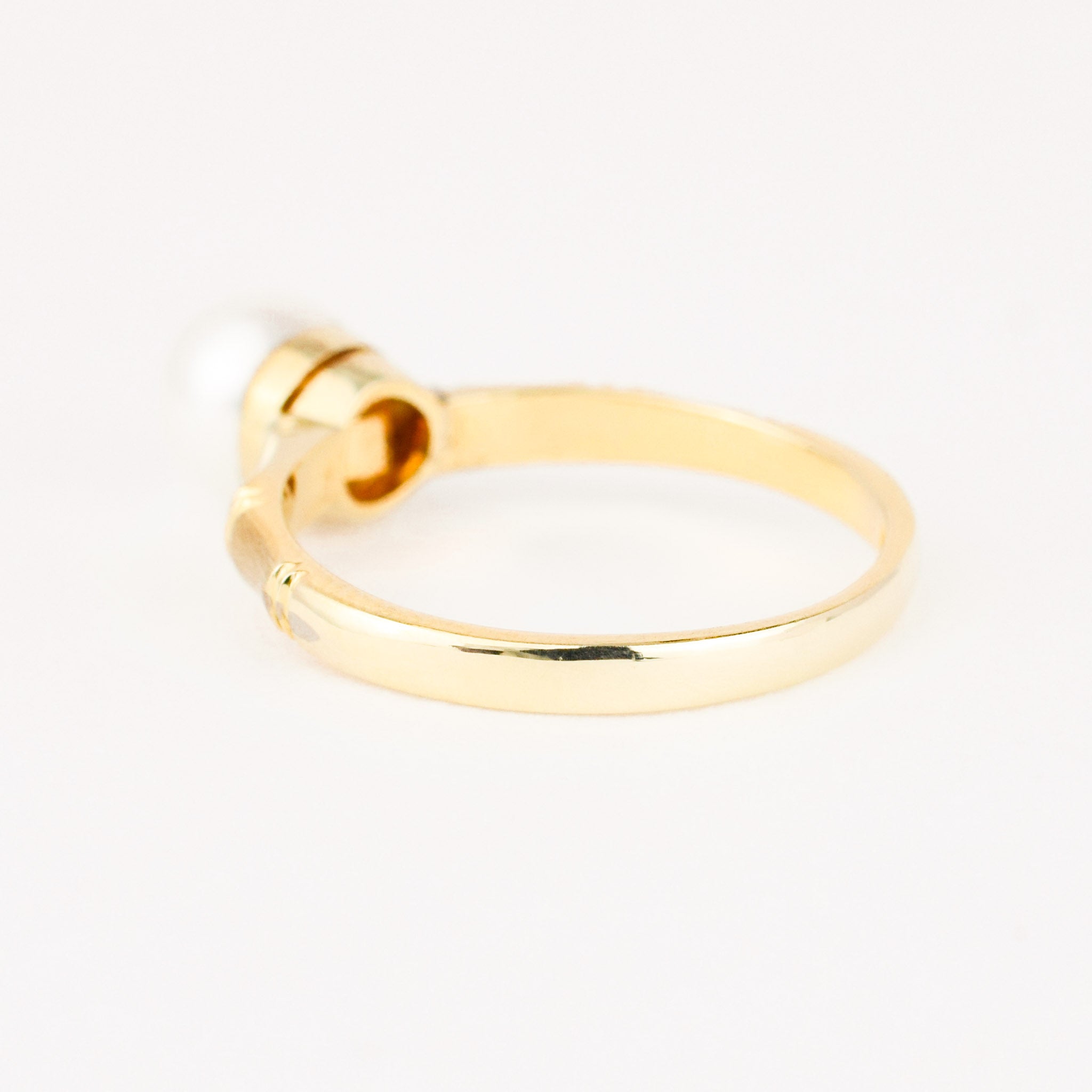 vintage gold pearl bamboo ring 