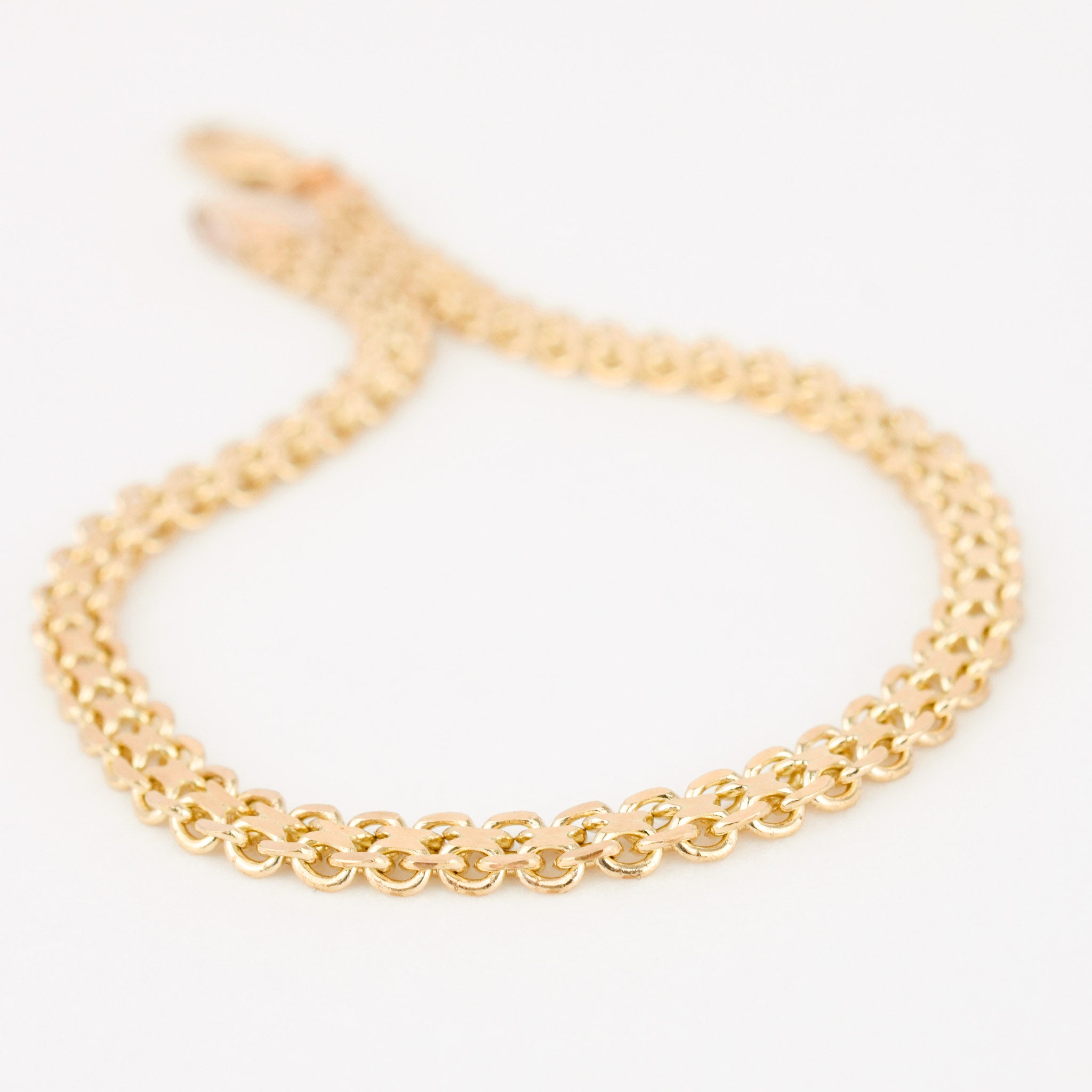 vintage gold gate link bracelet 
