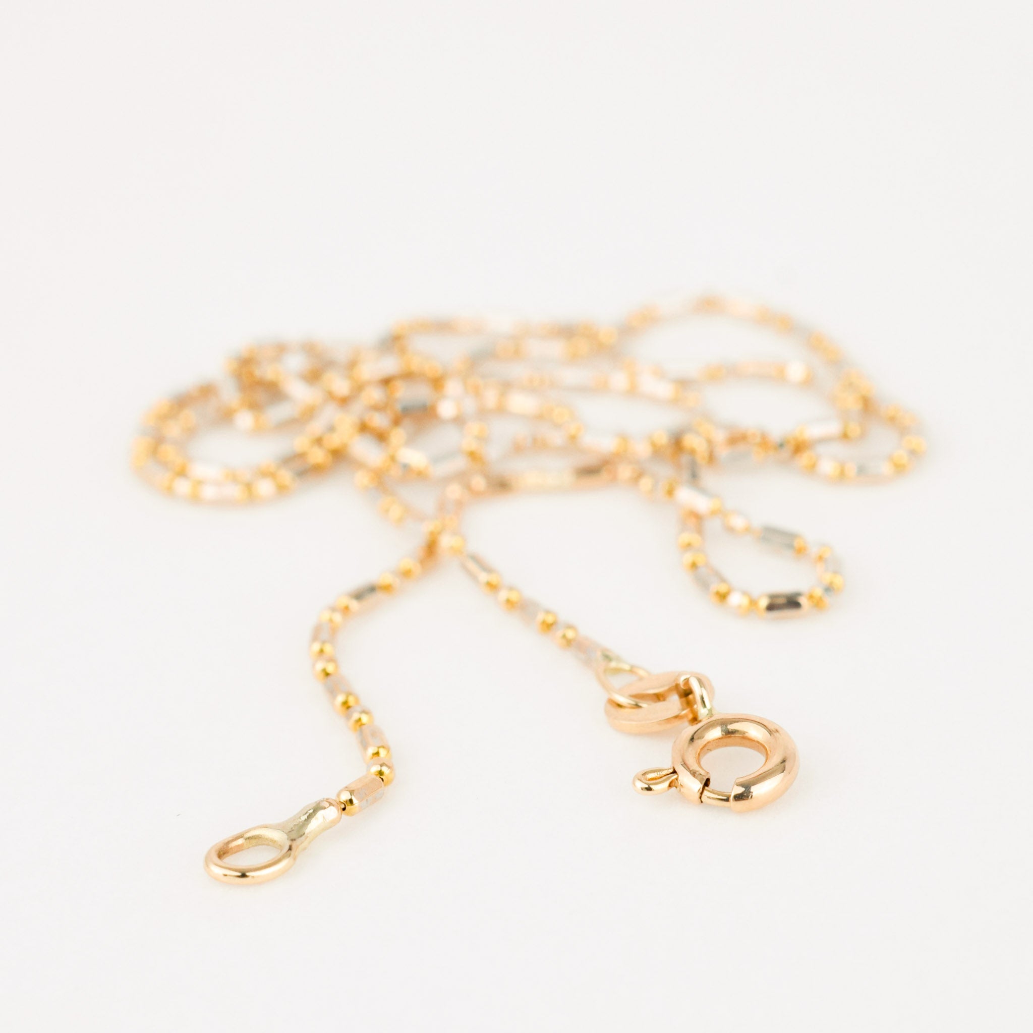 vintage gold bead and bar chain necklace