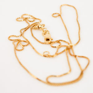 vintage gold adjustable box chain necklace