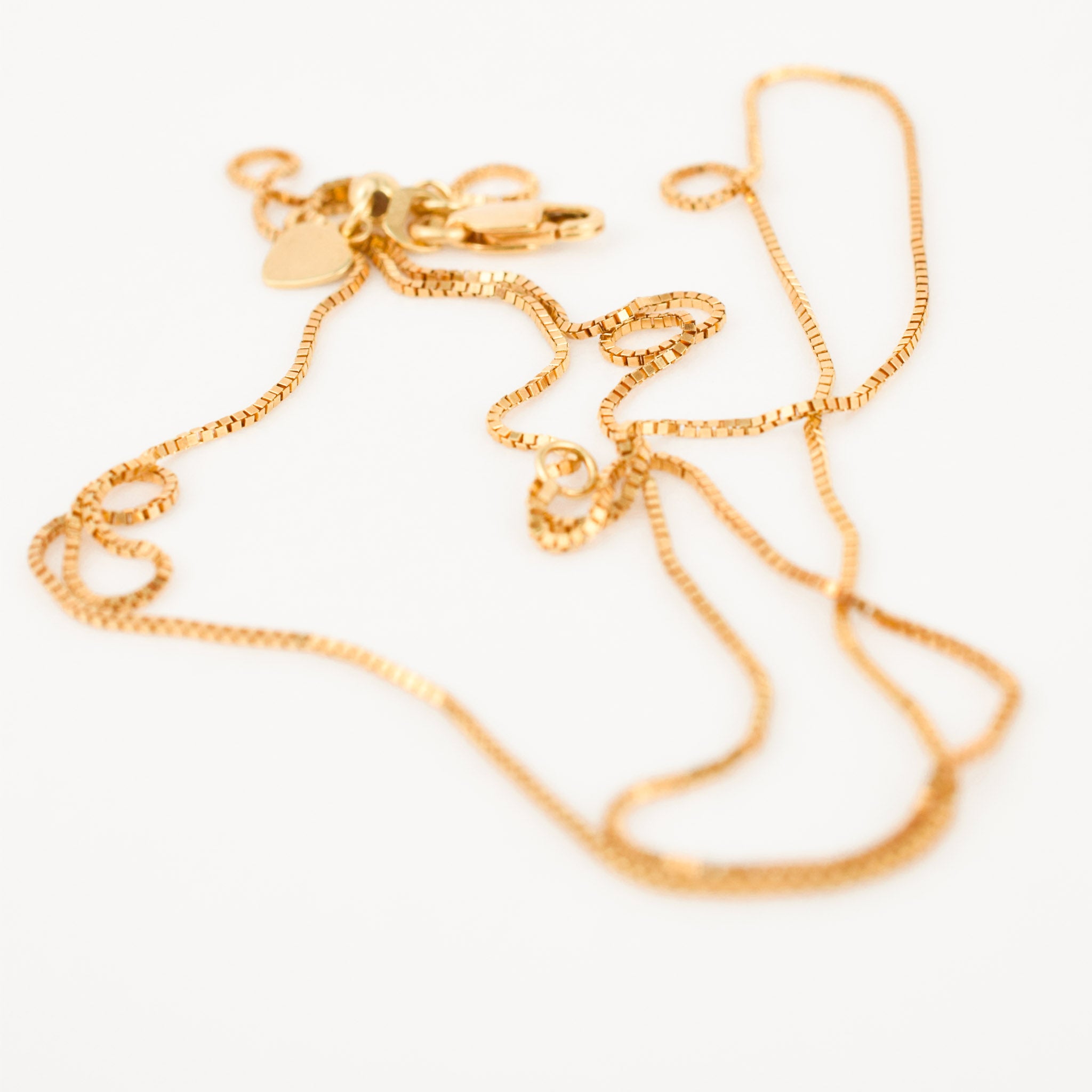vintage gold adjustable box chain necklace