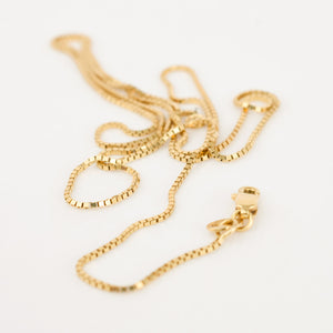 vintage gold box chain necklace
