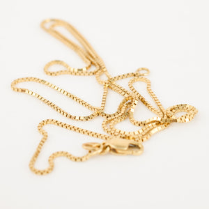 vintage gold box chain necklace