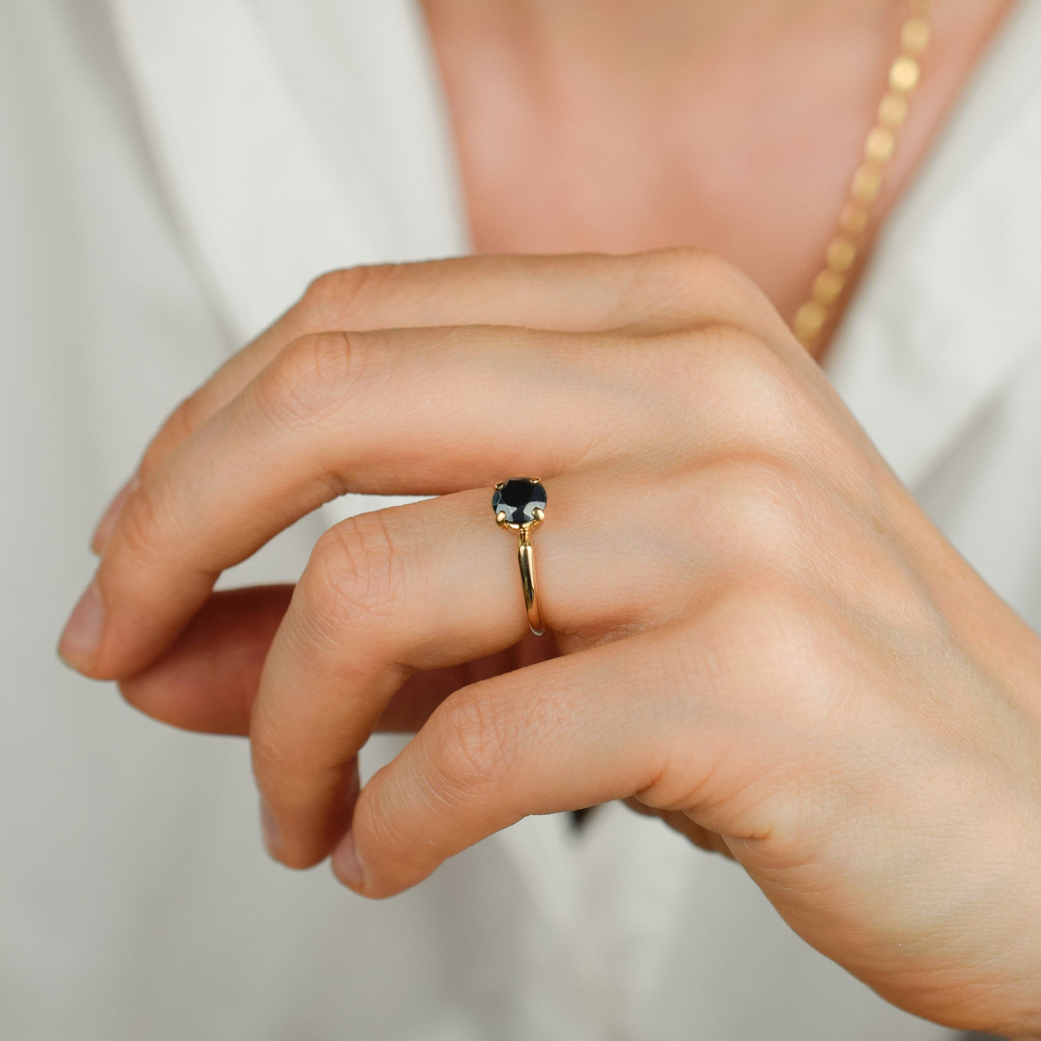vintage gold hematite ring 