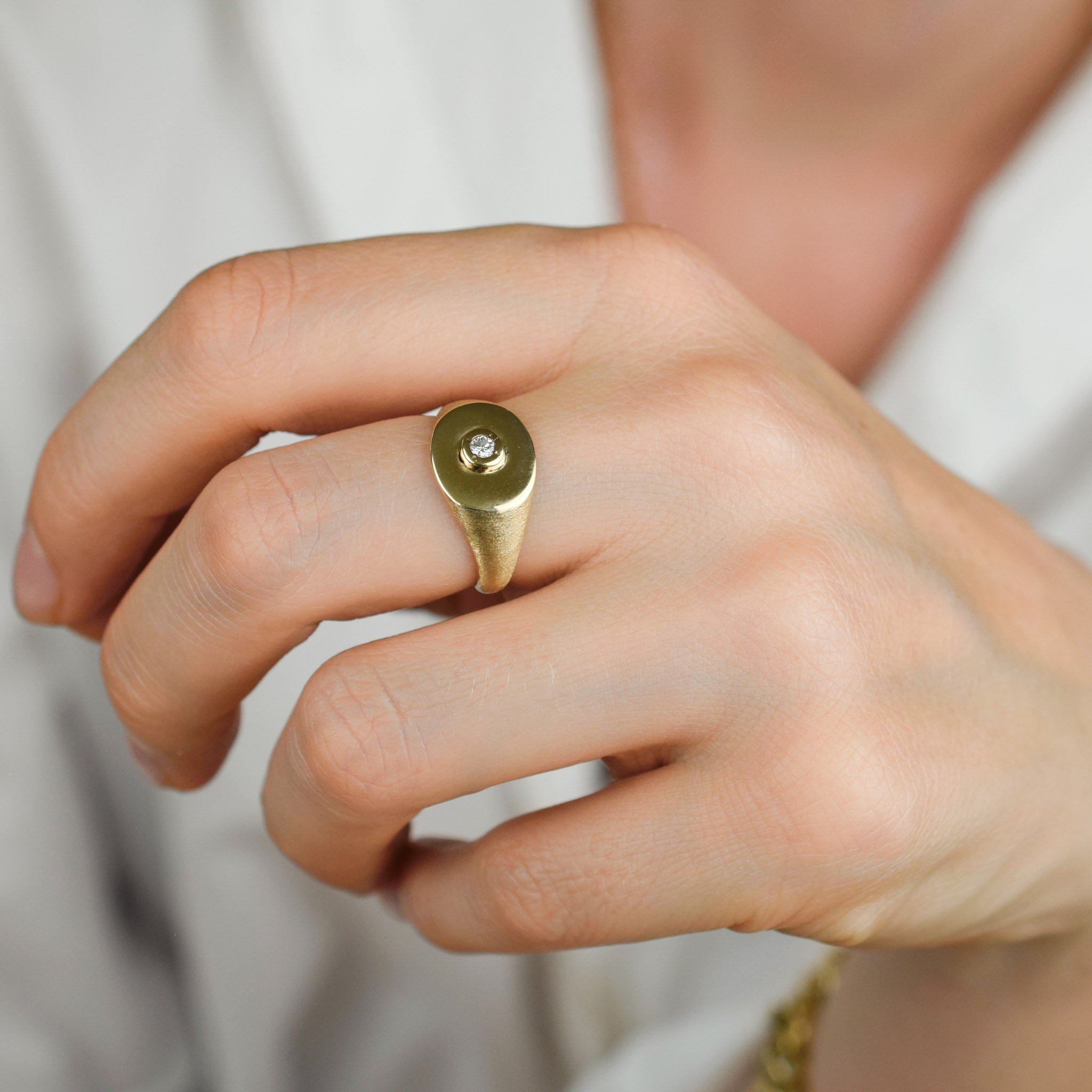 vintage diamond signet ring 