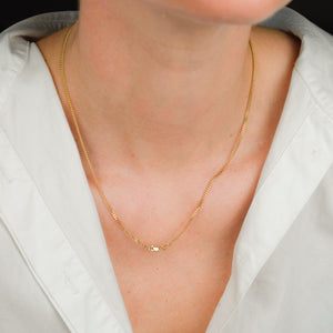vintage gold curb chain necklace