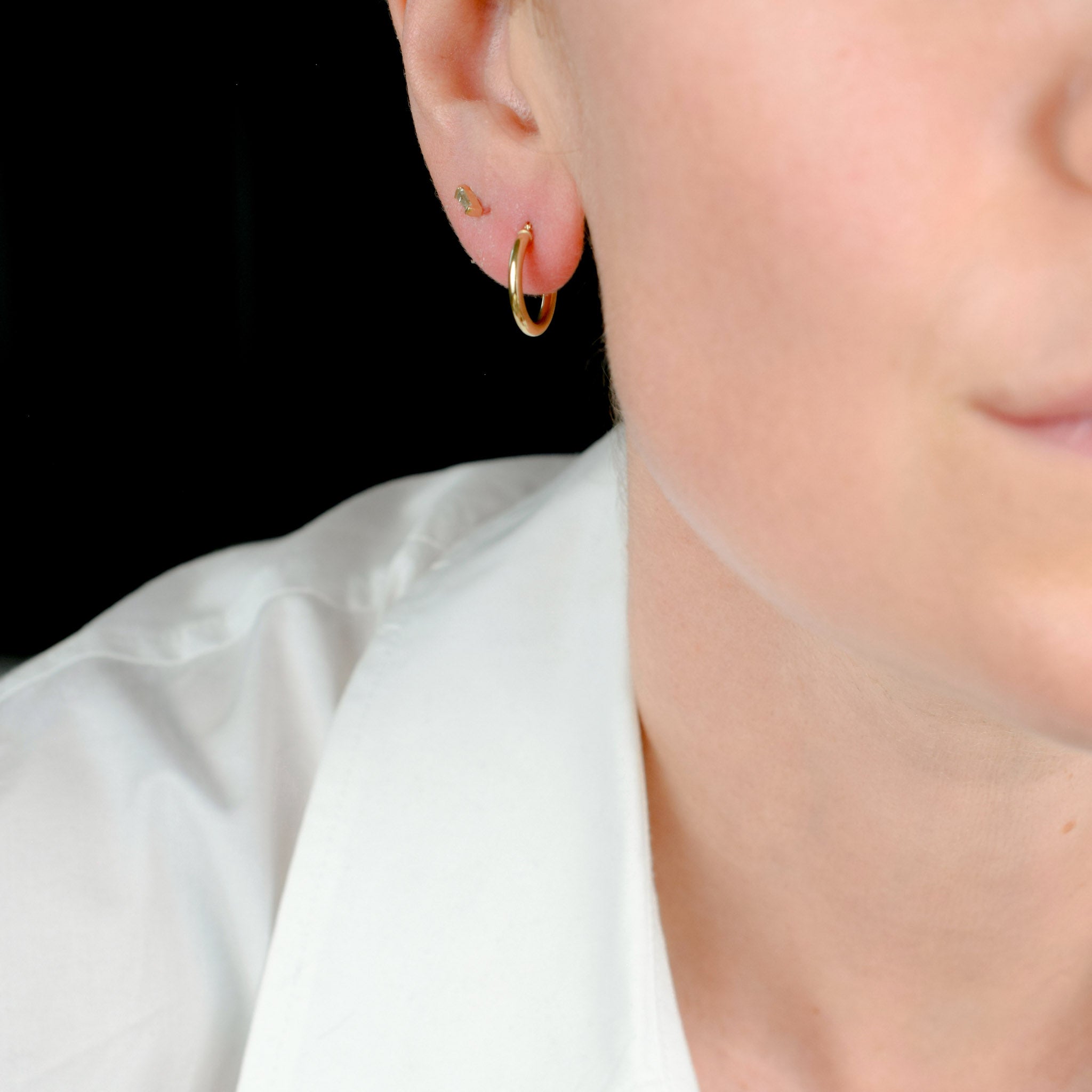 vintage gold 14k hoop earrings 