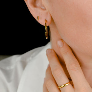 vintage yellow gold hoop earrings