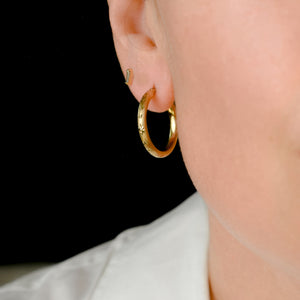 vintage gold brushed hoop earrings
