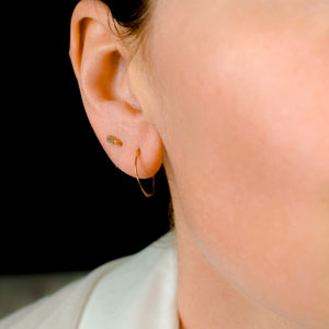 vintage gold 14k sleeper hoop earrings 