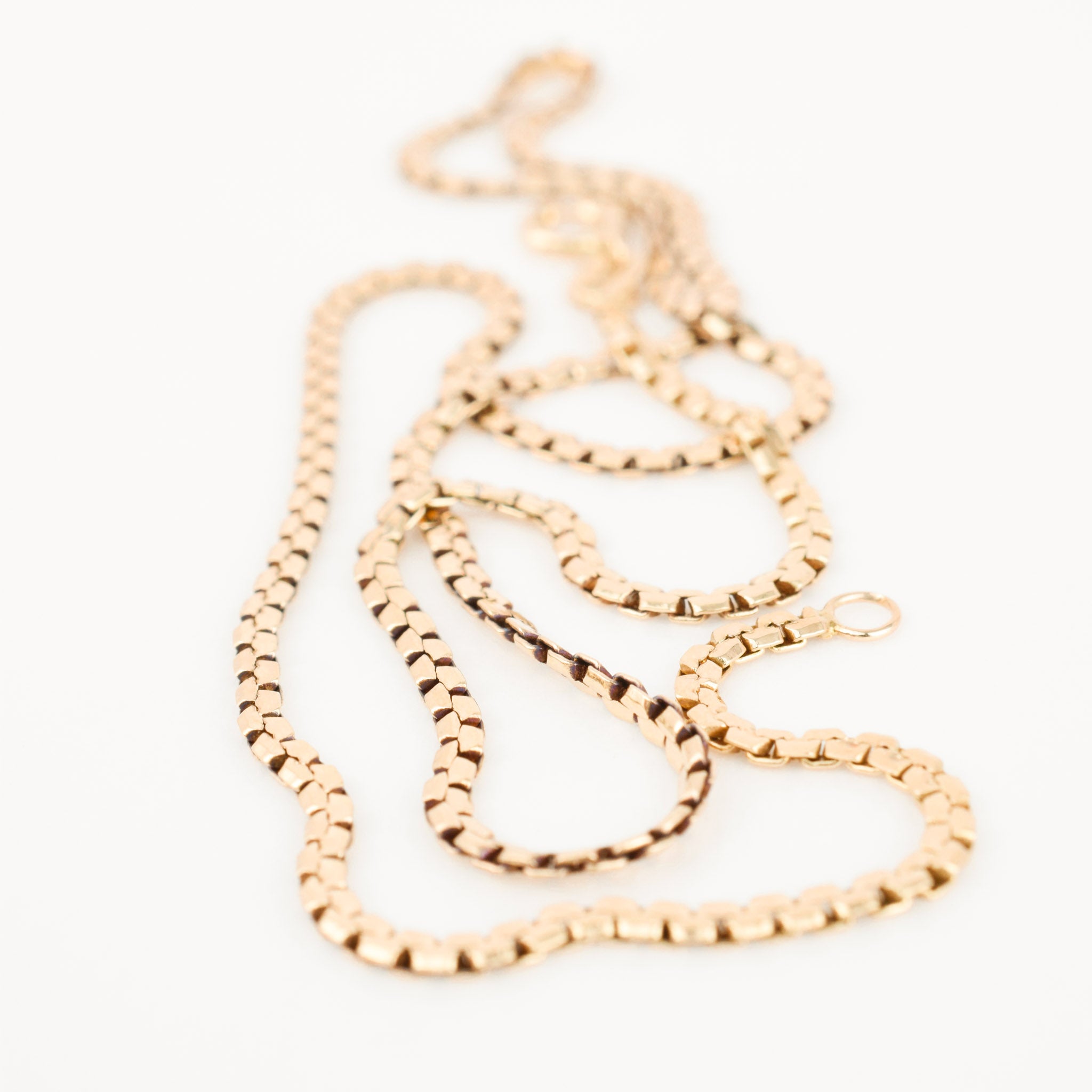 vintage gold flat chain necklace