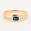 Sapphire and Diamond Gold Band