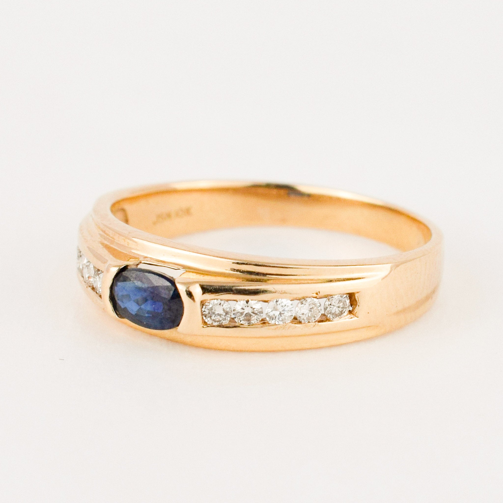 vintage gold sapphire and diamond band 