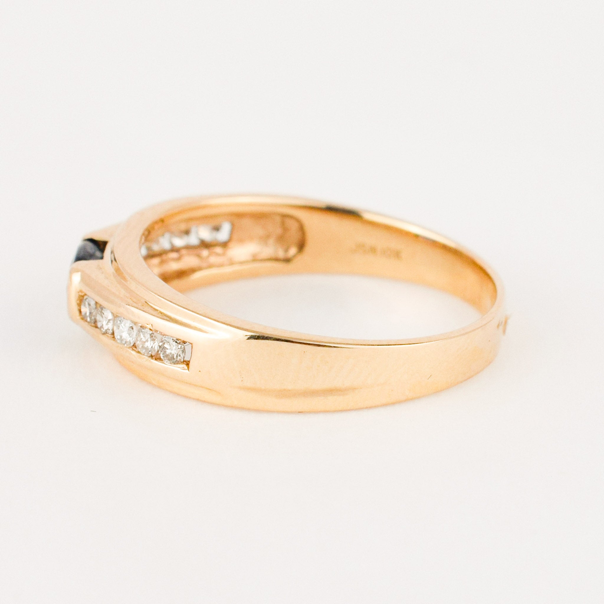 vintage gold sapphire and diamond band 