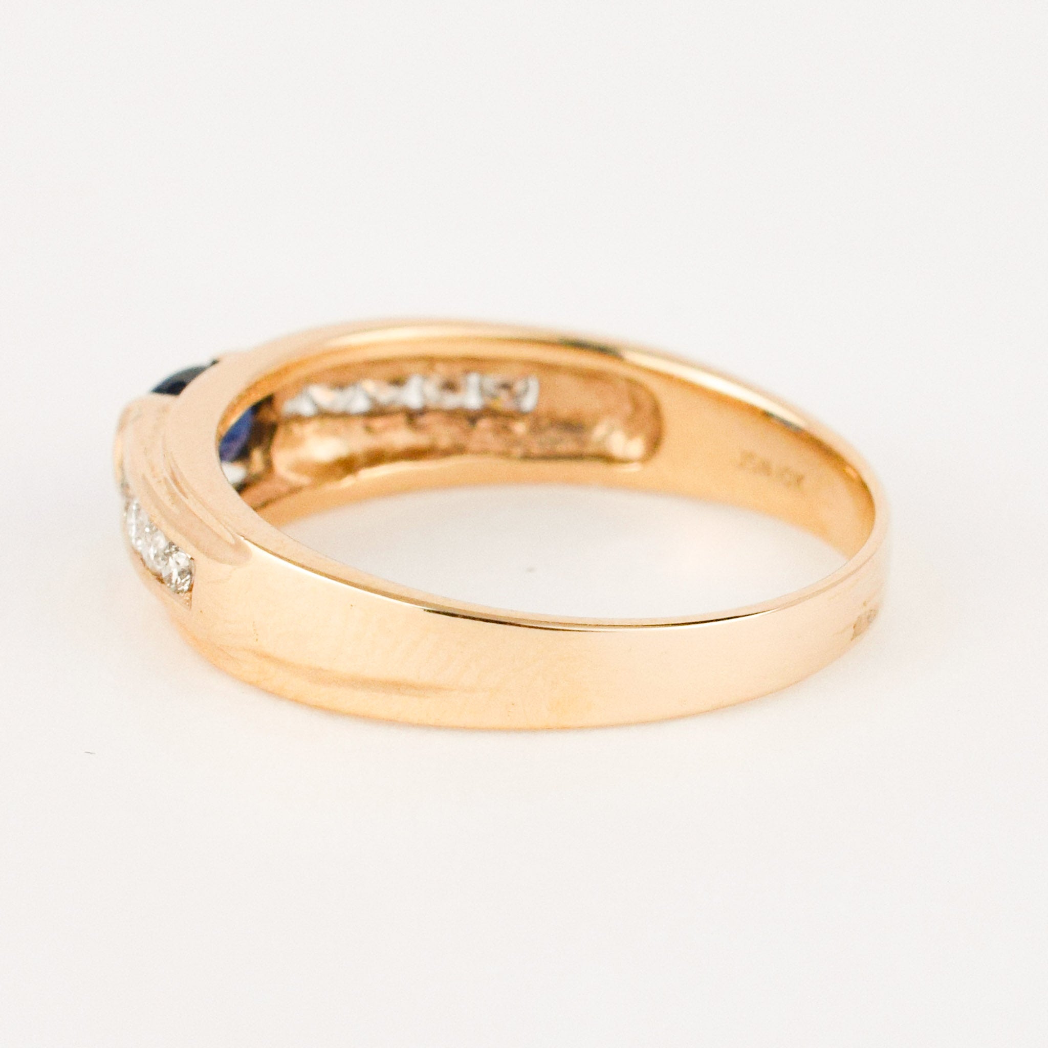 vintage gold sapphire and diamond band 