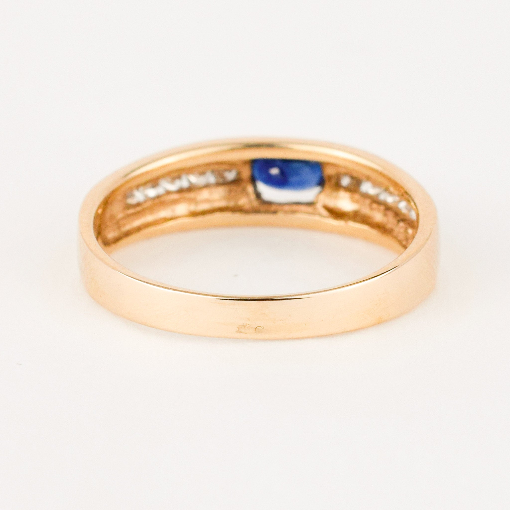 vintage gold sapphire and diamond band 