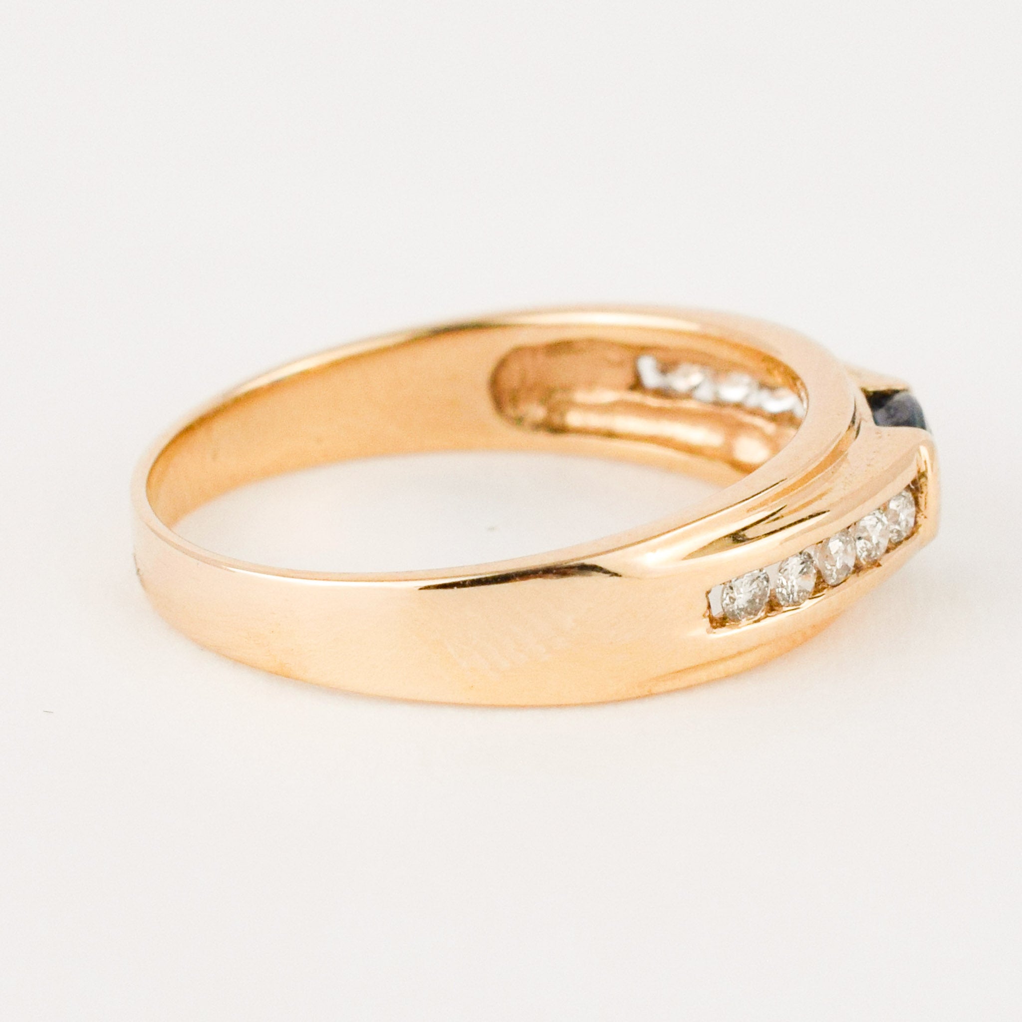 vintage gold sapphire and diamond band 