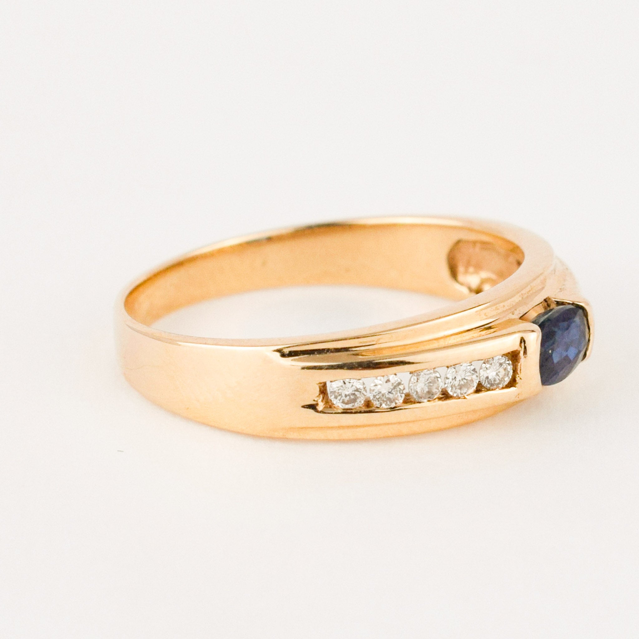vintage gold sapphire and diamond band 