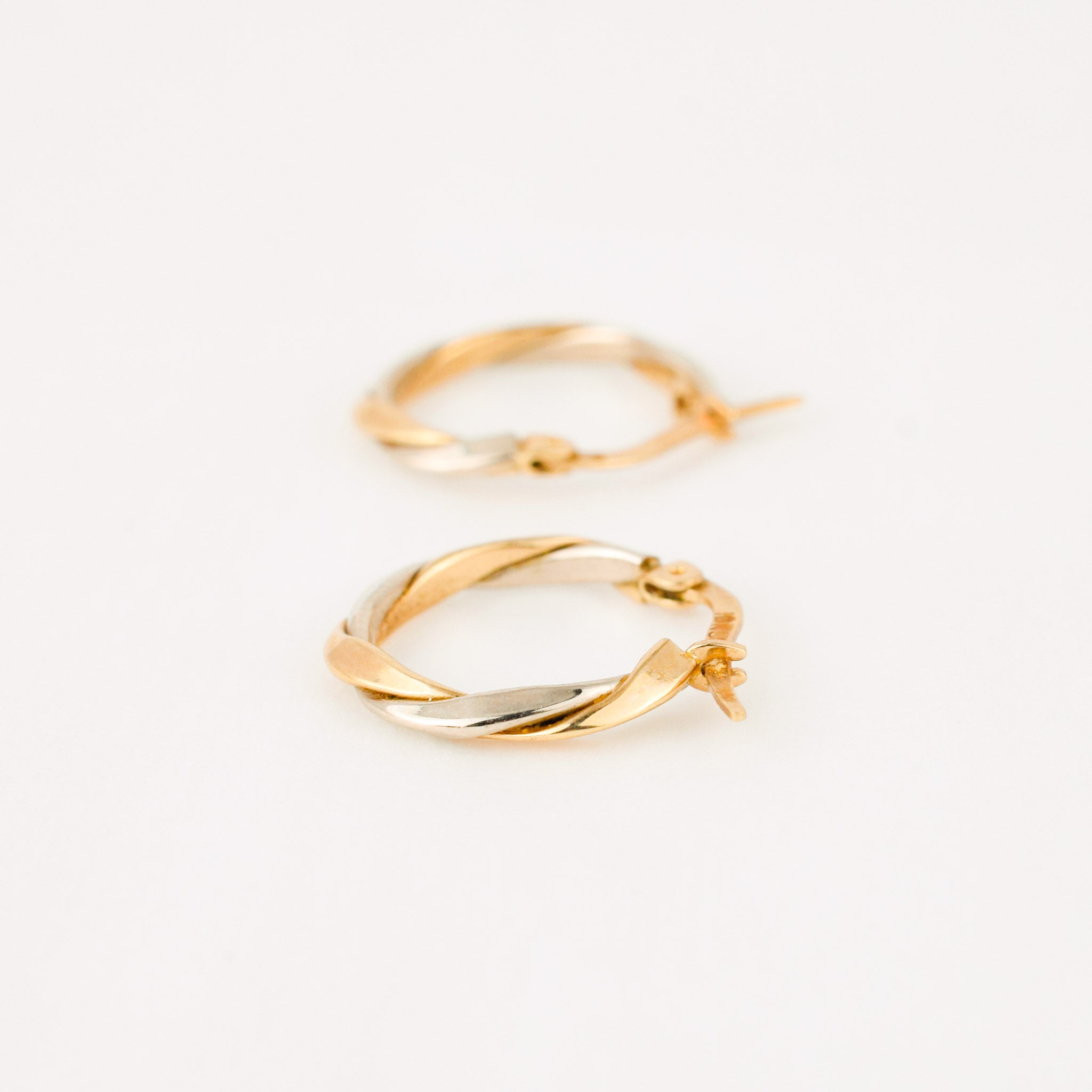 vintage gold two toned hoop earrings