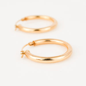 vintage gold 26 mm hoop earrings
