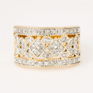vintage gold diamond cigar ring 