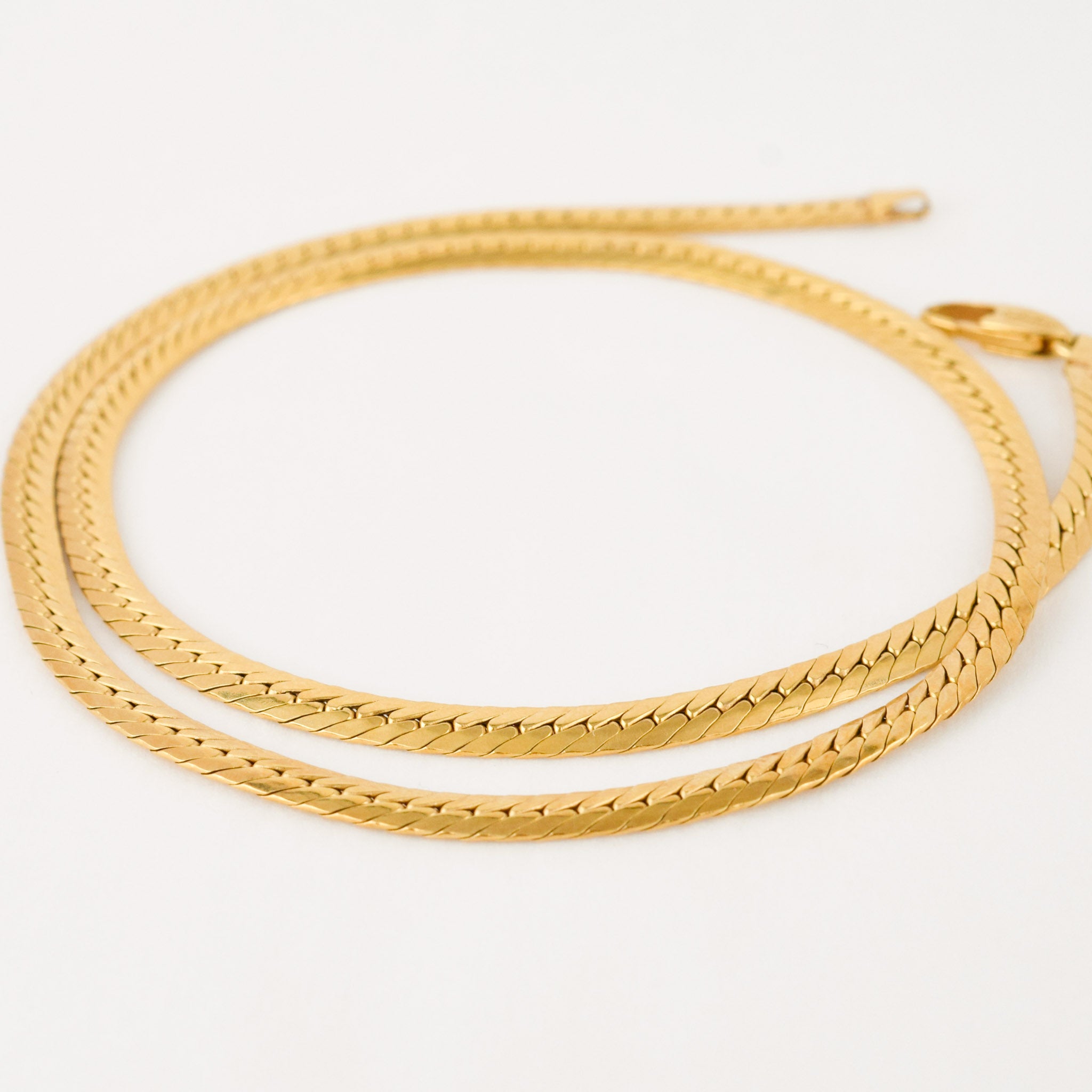 vintage 18k gold 17.5" Herringbone Necklace