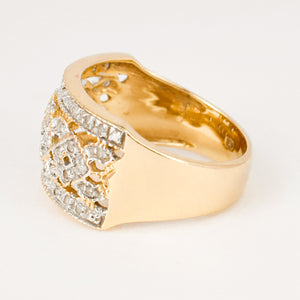 vintage gold diamond cigar ring 