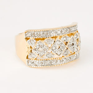vintage gold diamond cigar ring 