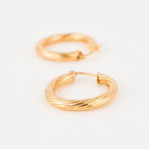 vintage gold twisted hoop earrings