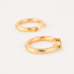 vintage gold twisted hoop earrings