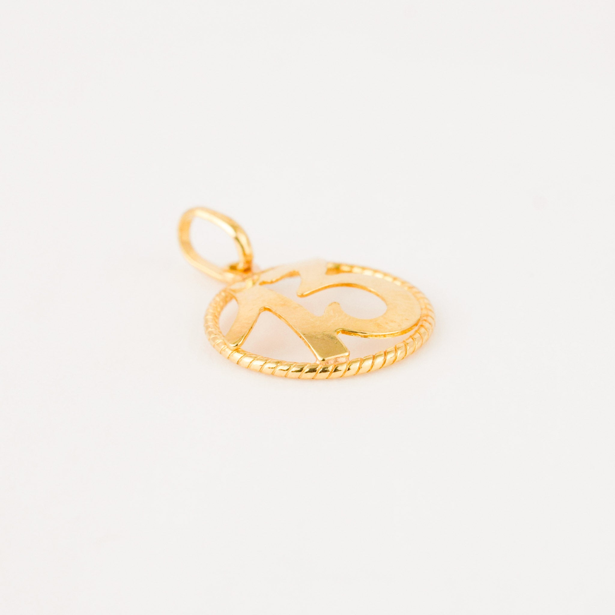 vintage gold '13' number charm pendant 
