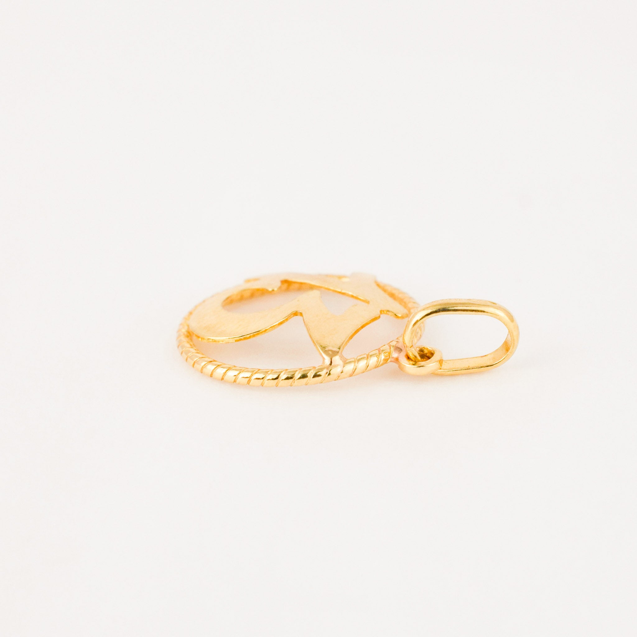 vintage gold '13' number charm pendant 