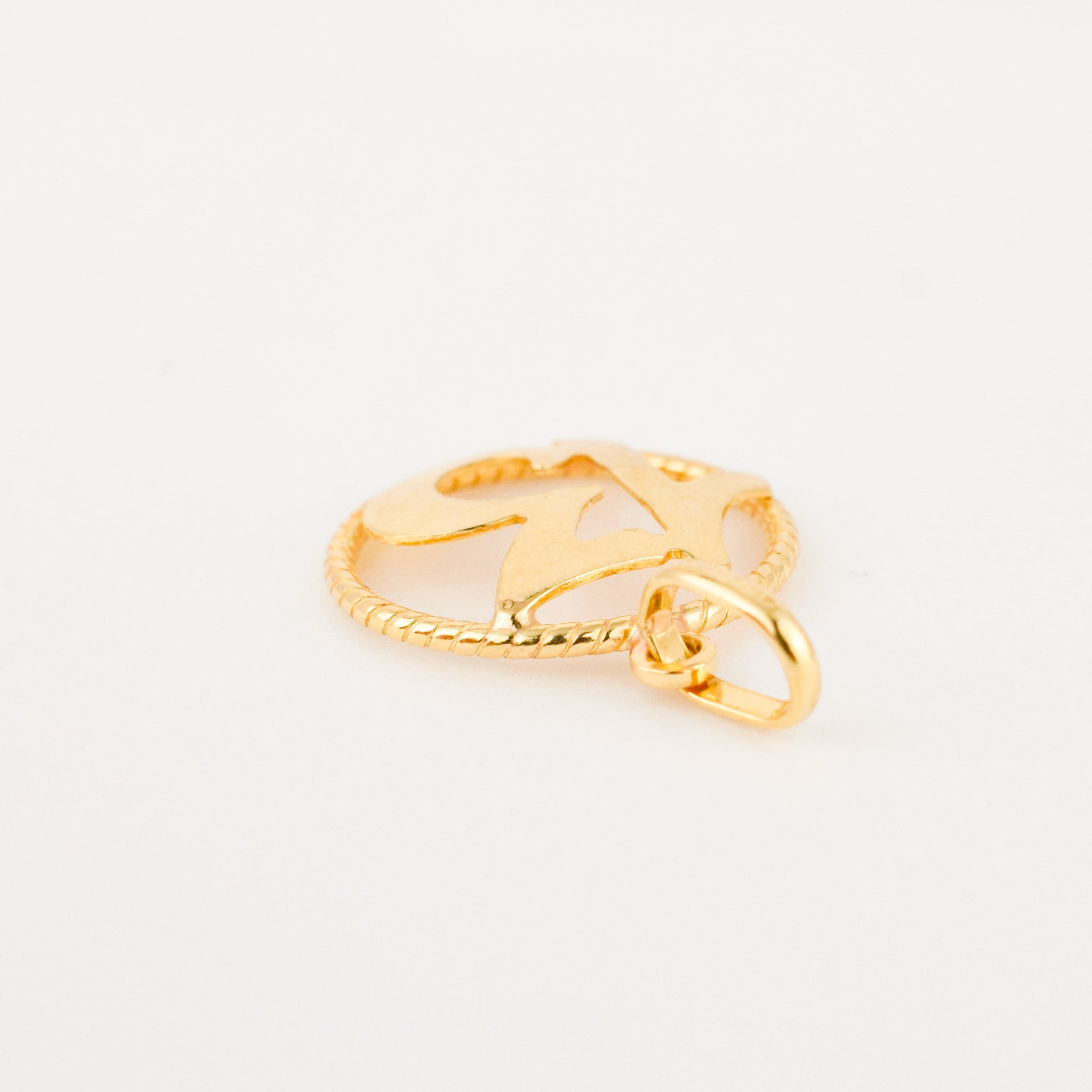 vintage gold '13' number charm pendant 