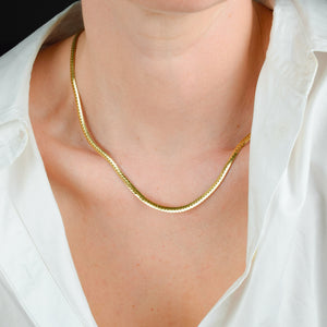 vintage 18k gold 17.5" Herringbone Necklace