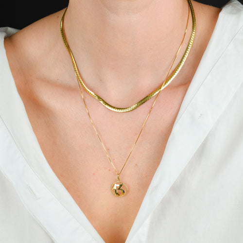 vintage gold '13' number charm pendant 