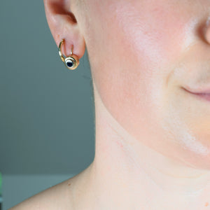 Sapphire Drop Hoops