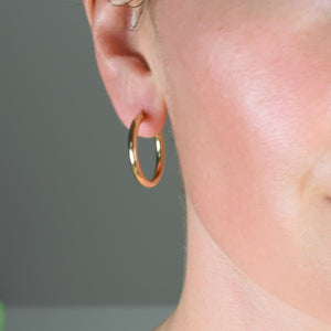vintage gold 26 mm hoop earrings