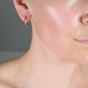 vintage gold two toned hoop earrings