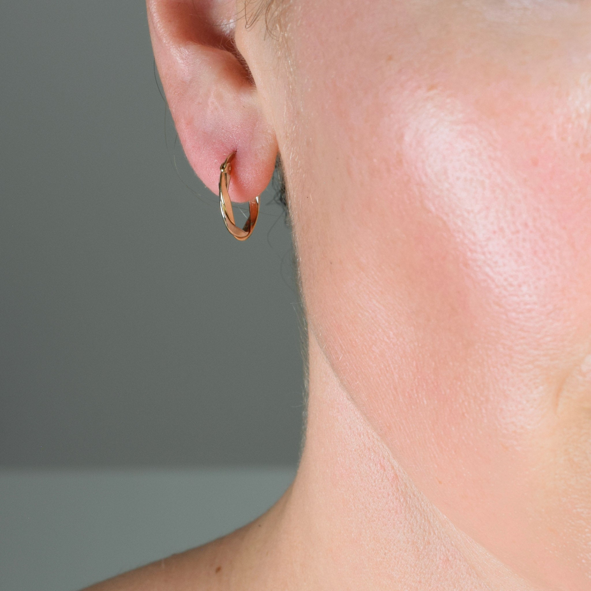 vintage gold two toned hoop earrings