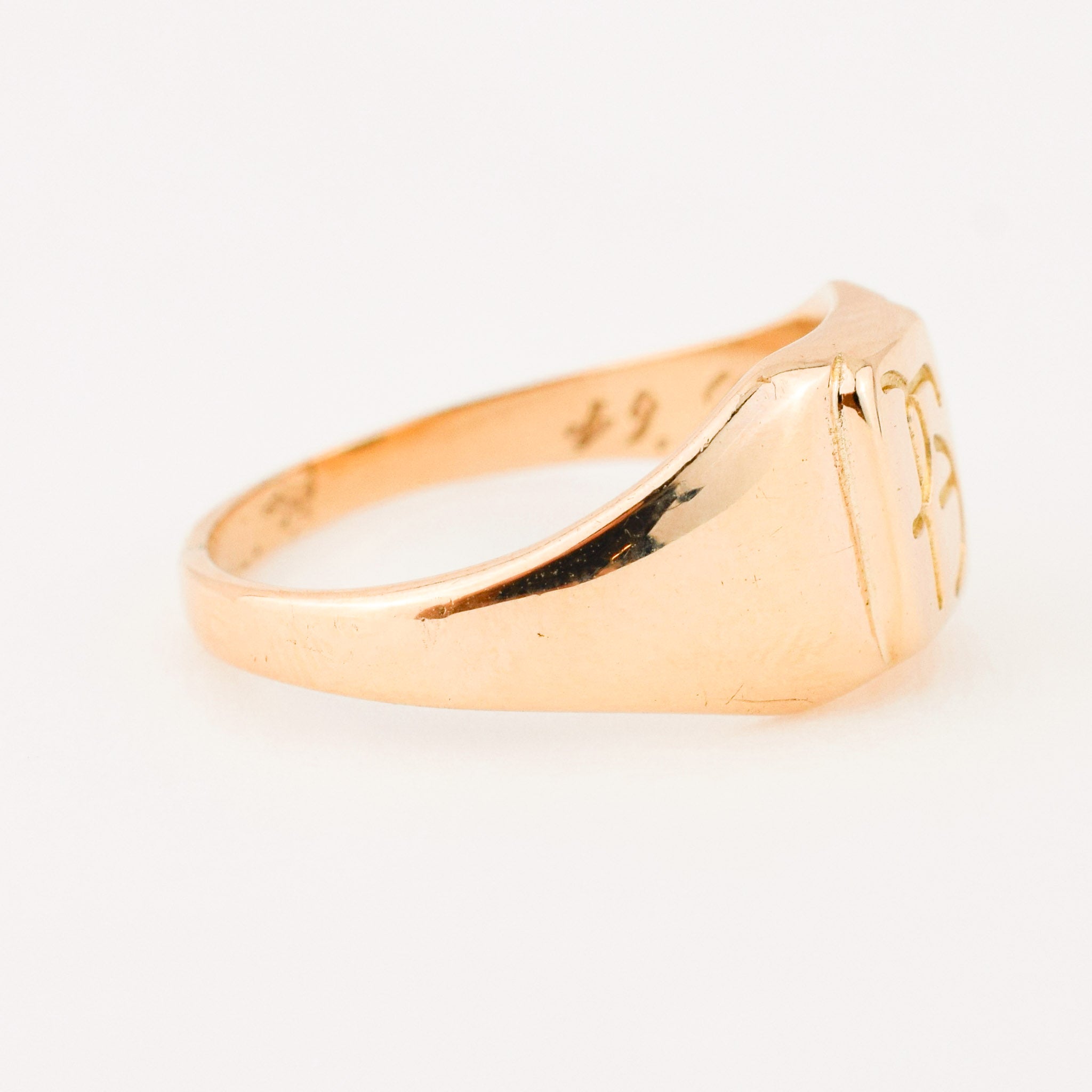 vintage 'EJC' gold Signet ring