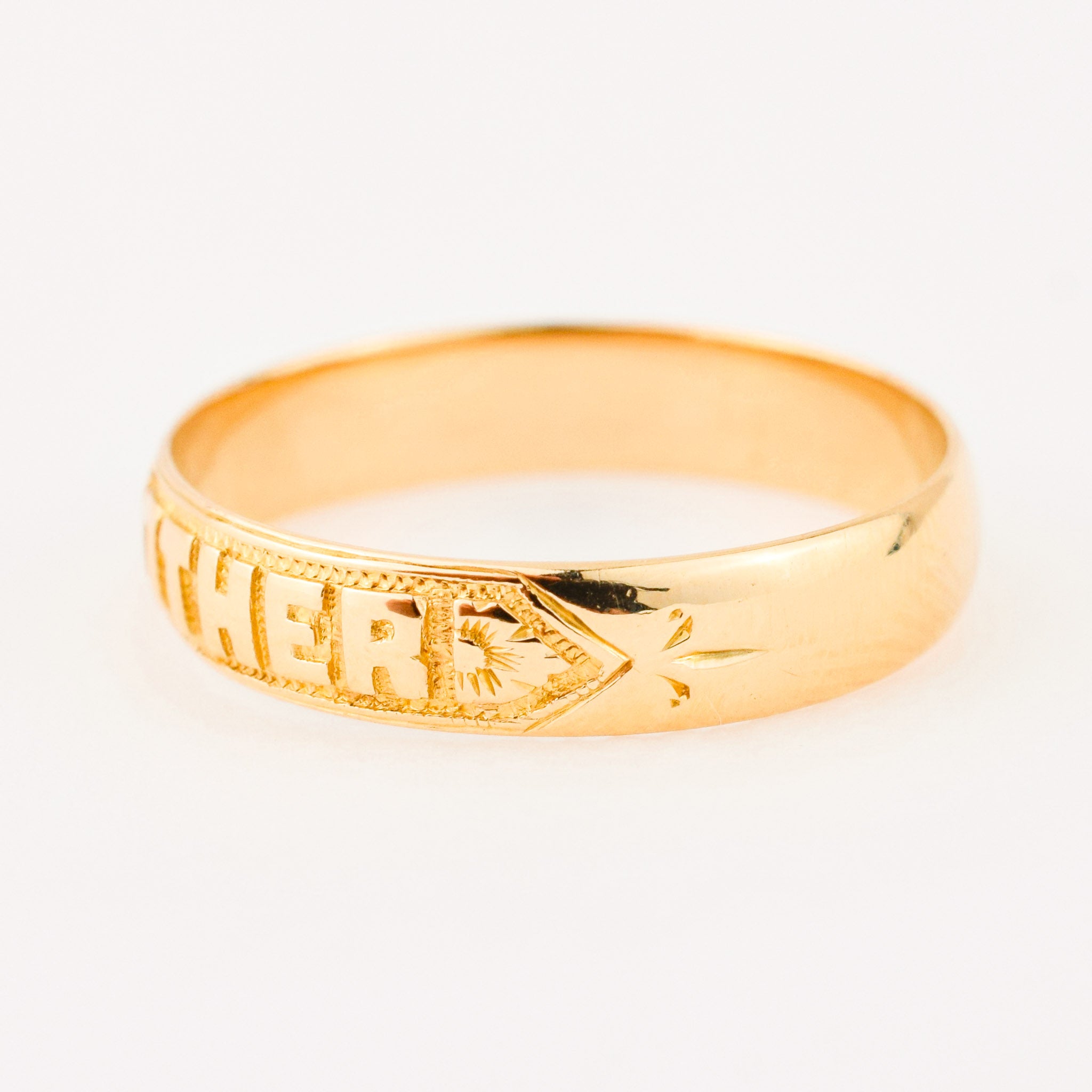 vintage 18k yellow gold mother ring 