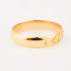 vintage 18k yellow gold mother ring 