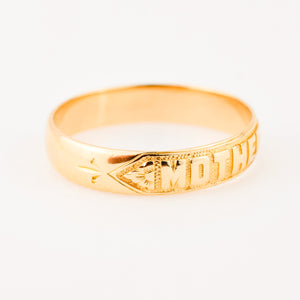 vintage 18k yellow gold mother ring 