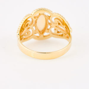 vintage gold filigree opal ring 