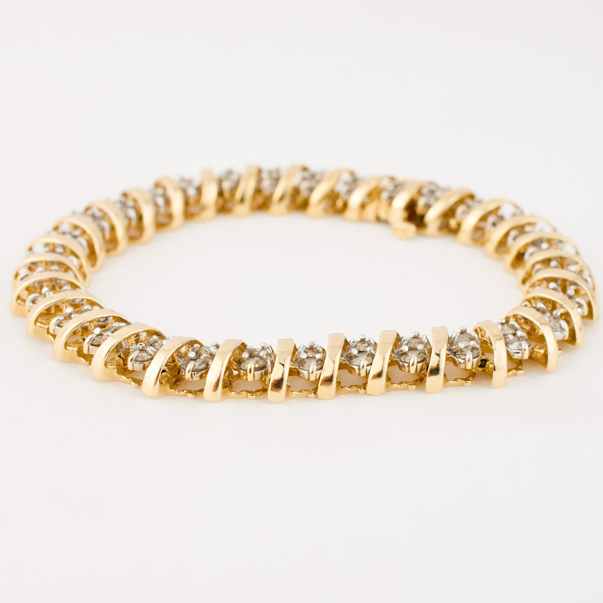 vintage gold diamond tennis bracelet 