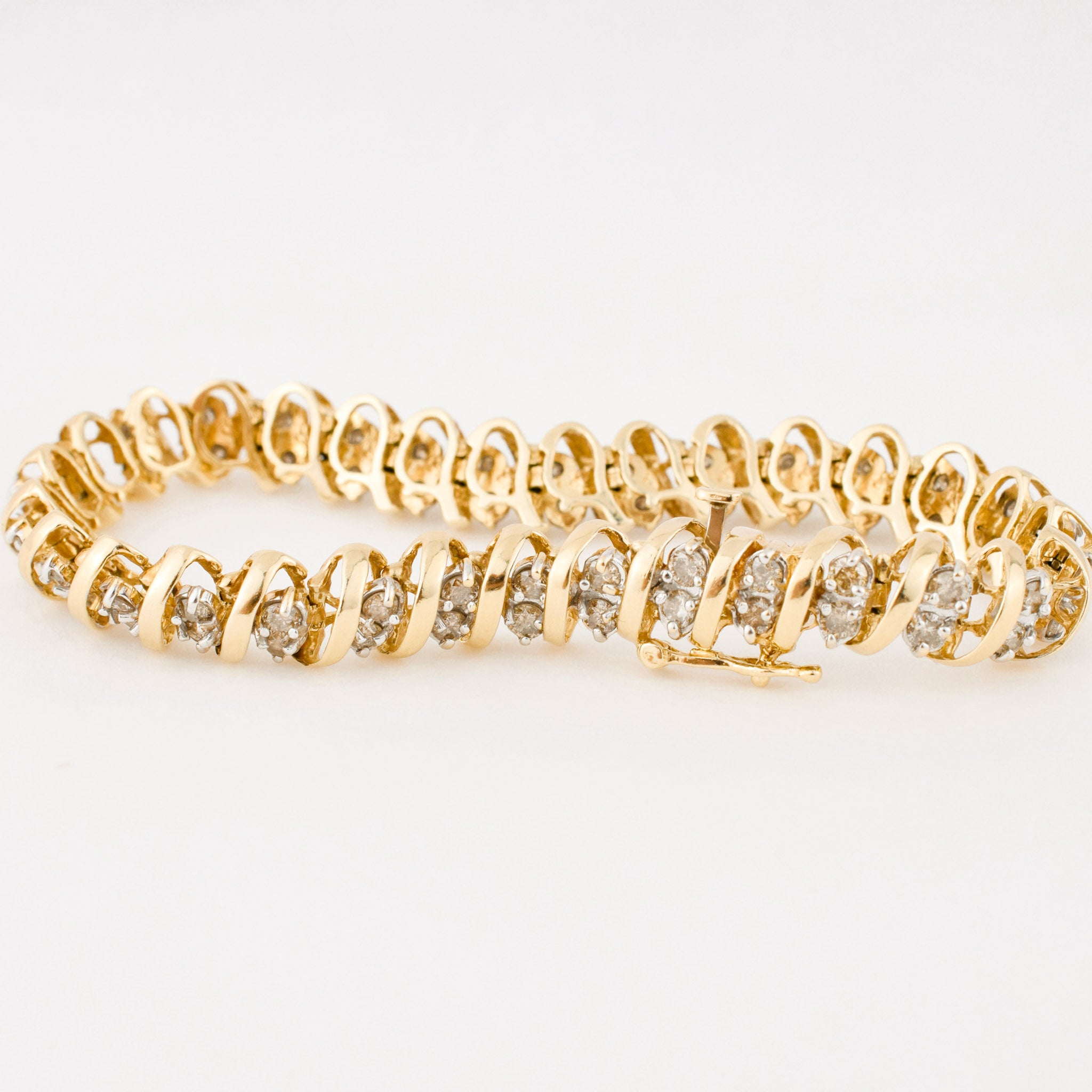vintage gold diamond tennis bracelet 